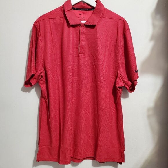 Nike Golf Tiger Woods ADV Performance Polo DH0919 677 Team Red Black  Sz Large - Picture 1 of 12